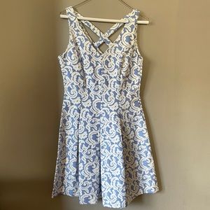 Taylor brand jacquard empire waist dress